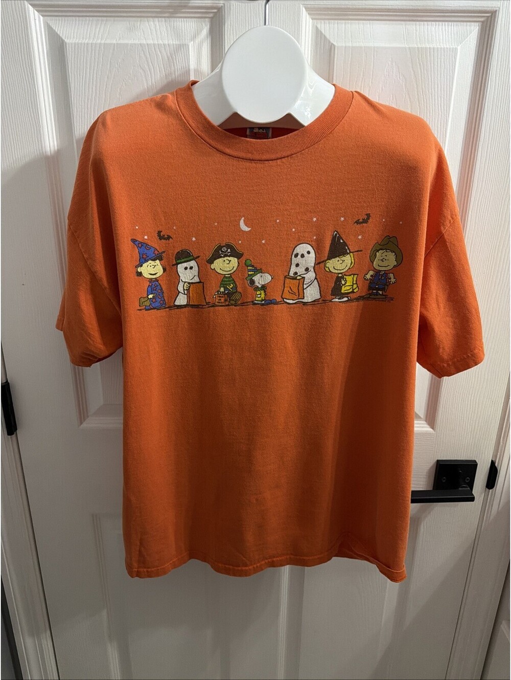 Vtg Charlie Brown Halloween Shirt Adult Large Snoopy Peanuts Y2K 2000s Orange
